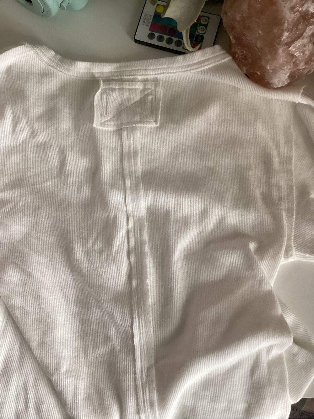 We The Free White Ribbed Button-Front Henley - Picture 2 of 3